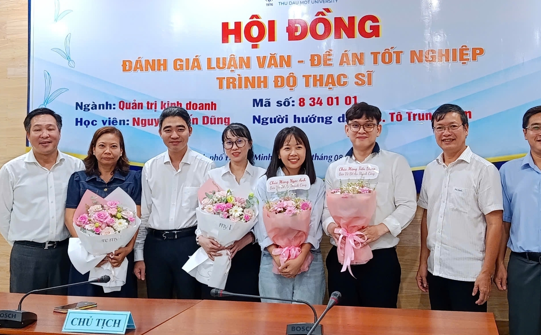 Trường Đại học Thủ Dầu Một tổ chức Hội đồng đánh giá Đề án tốt nghiệp trình độ thạc sĩ ngành Quản trị kinh doanh, Kế toán và Tài chính ngân hàng